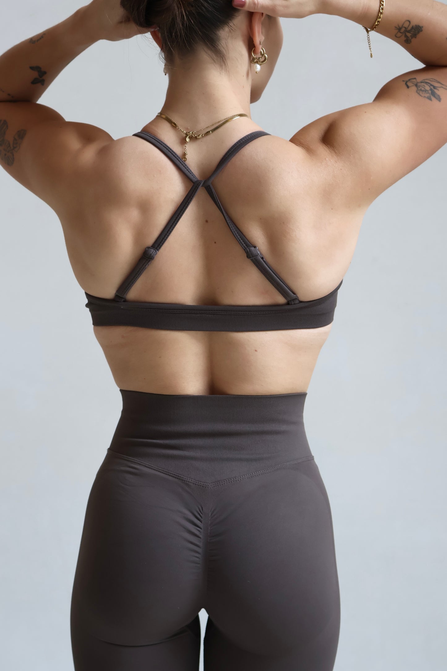 V-Shape Staple Leggings - Clay